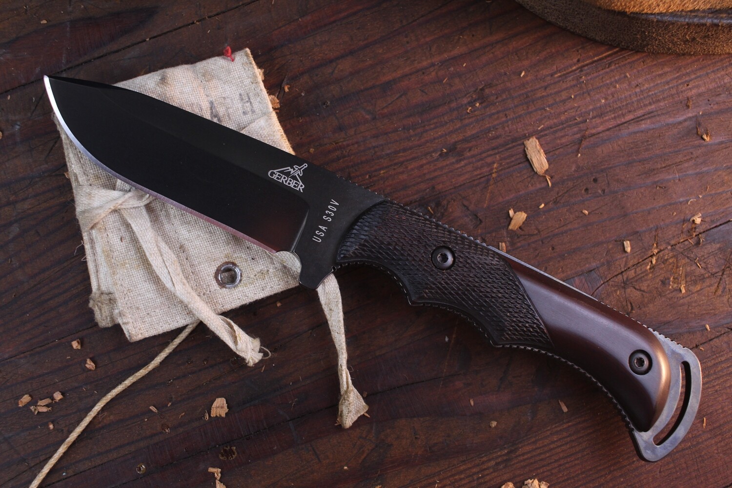 Gerber Freeman 4&quot; Fixed Blade Knife / Cocobolo / Black S30V ( Pre Owned )