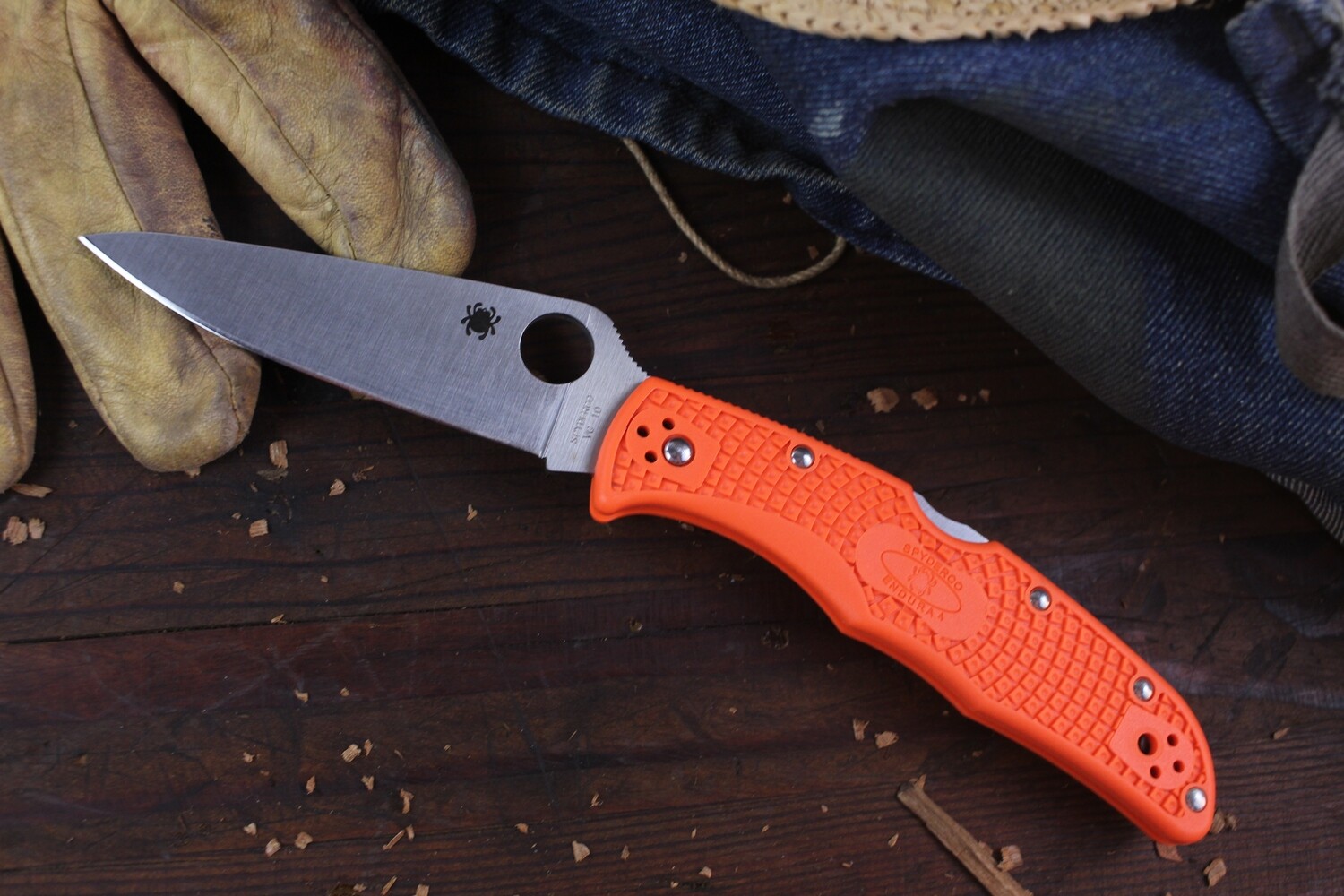 Spyderco Endura 4 3.75&quot; Folder Knife / Orange FRN / Satin ( Pre Owned )