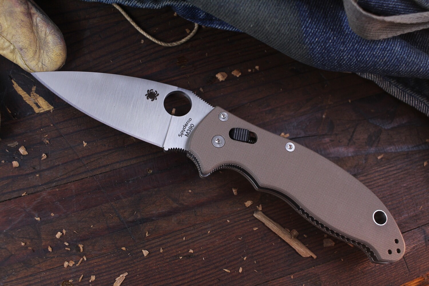 Spyderco Manix II 3.37&quot; Ball Bearing Lock Knife / Earth Brown G10 / Satin M390