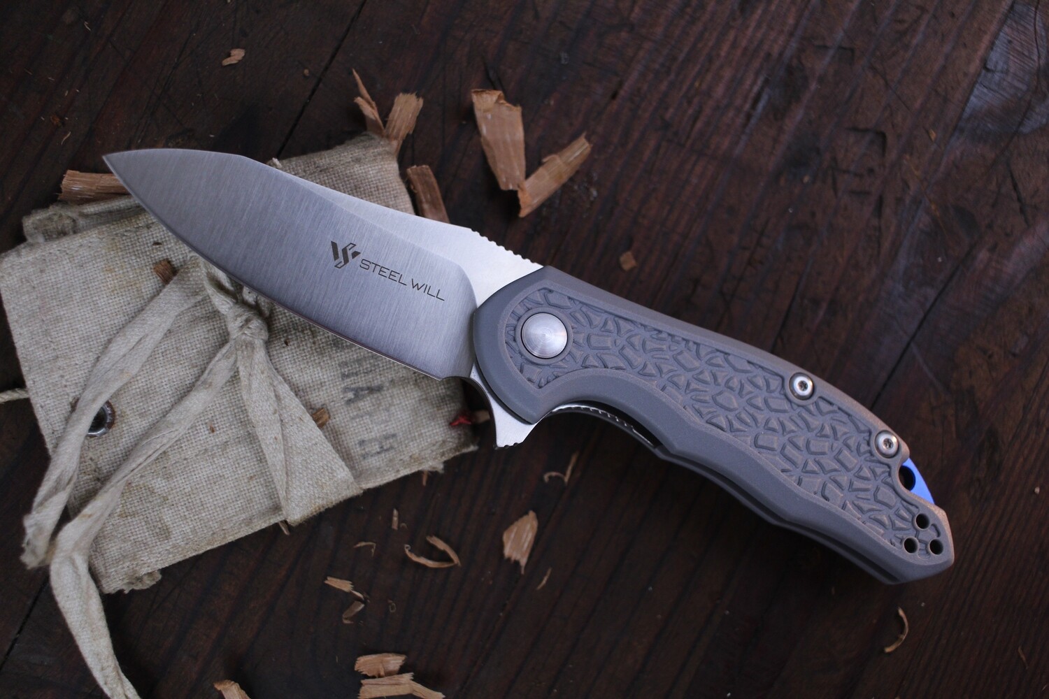 Steel Will Mini Modus F25M-14 2.75&quot; Liner Lock Flipper  / Gray FRN / Satin D2