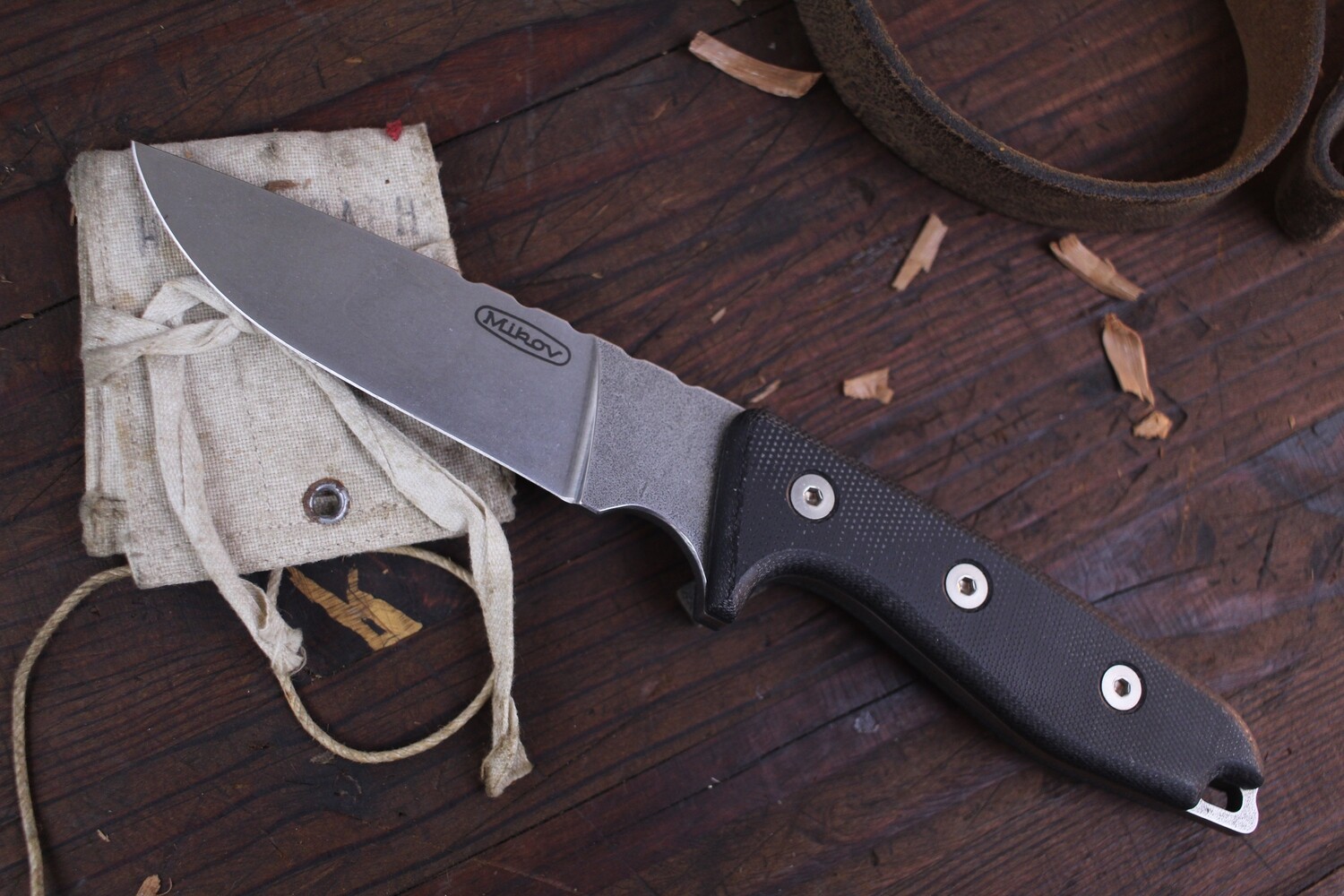 Mikov Patron 4.375” Fixed Blade / Black G10 / Stonewashed N690 ( Pre Owned )