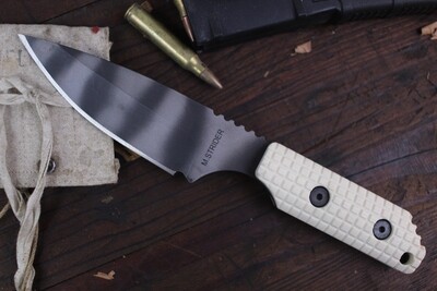 Strider SA-L 4" Fixed Blade Knife / White Frag G10 / Tiger Strip PSF27 ( Pre Owned )