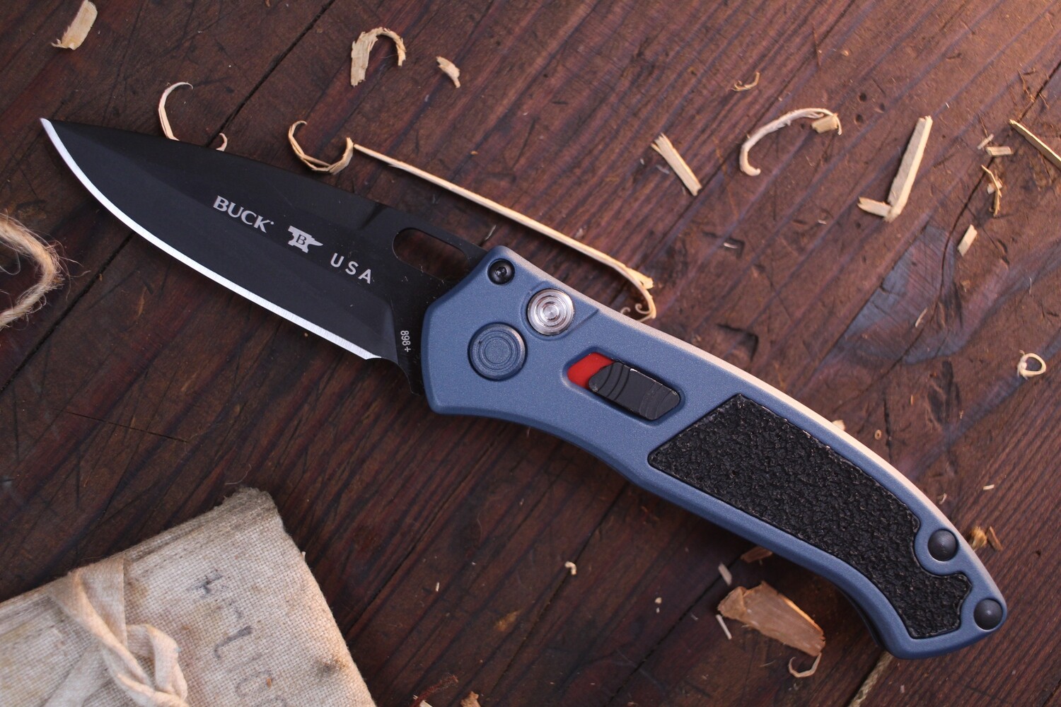 Buck Impact 3.125&quot; Automatic Knife / Armor Blue Aluminum / Black S30V ( Discontinued )