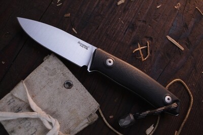 LionSTEEL M1 3" Fixed Blade Knife / Black G10 Handle / Satin M390 Steel