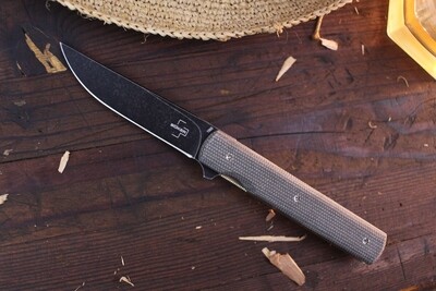 Boker Plus Urban Trapper 3.3" Liner Lock Flipper / Green Micarta / Black VG-10