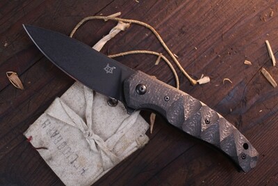 Fox Knives Anso Ziggy 3.25" Liner Lock Flipper / Carbon Fiber / Blackwash N690