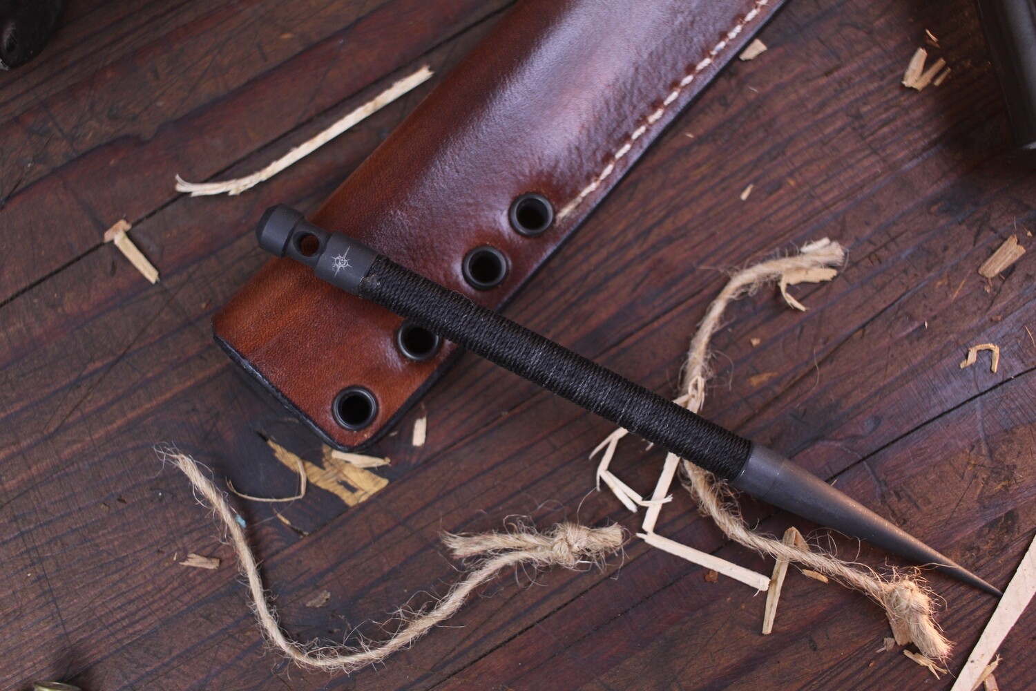 TOOR Knives “The Hitter” 6.25” Kubotan / Black 4140 With Nylon Grip / Fold Over Leather Sheath