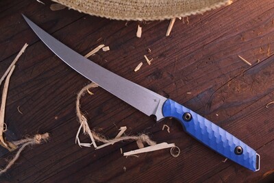 TOOR Knives Avalon 6” Fillet Knife / Sculpted Leviathan Blue G-10 / Bead Blasted CPM-154