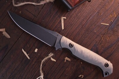 TOOR Knives Krypteia Stealth 4” Fixed Blade / Sculpted Grey G-10 / Black S35VN