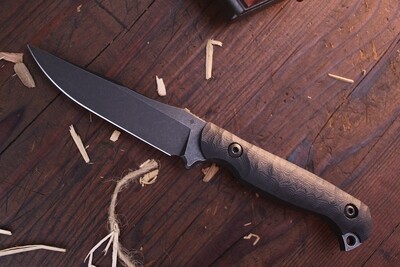 TOOR Knives Krypteia Carbon 4” Fixed Blade / Sculpted Black G-10 / Black S35V