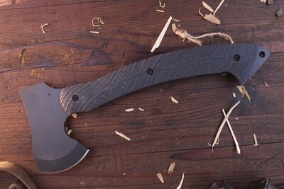 TOOR Knives Camp Axe / Black & Green Sculpted G-10 / Black D2