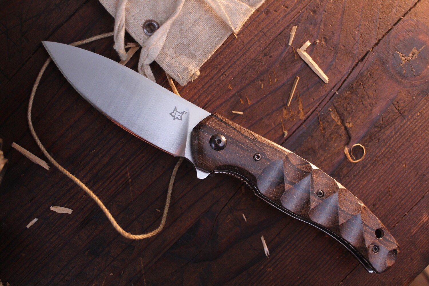 Fox Knives Anso Ziggy 3.25" Liner Lock Flipper / Zircote Wood / Satin N690