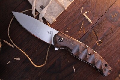 Fox Knives Anso Ziggy 3.25&quot; Liner Lock Flipper / Zircote Wood / Satin  N690