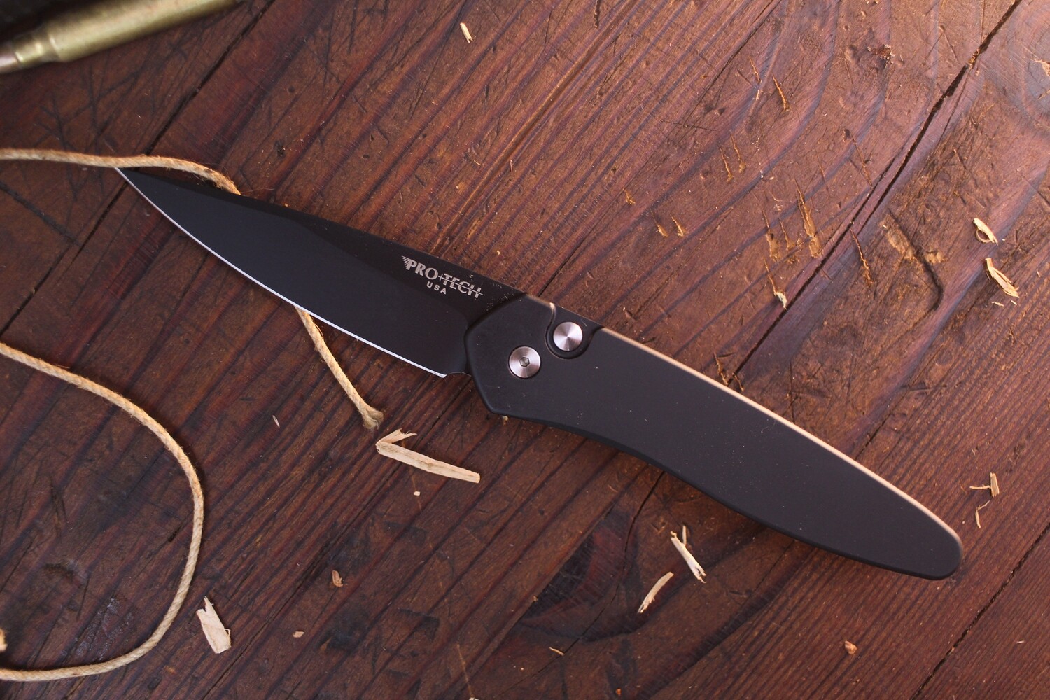 Pro-Tech Newport 3&quot; Tactical Automatic Folder / Black Aluminum / Black S35VN