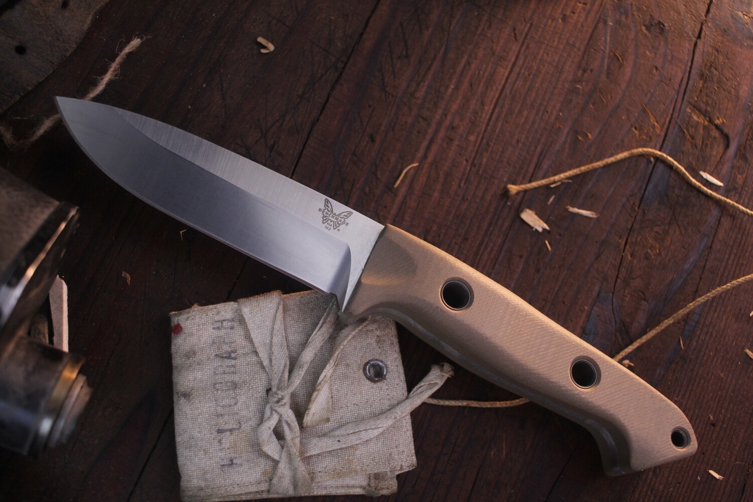 Benchmade First Production Bushcrafter 4.43&quot; Sibert Fixed Blade / Sand G-10 / Satin S30V ( Pre Owned )