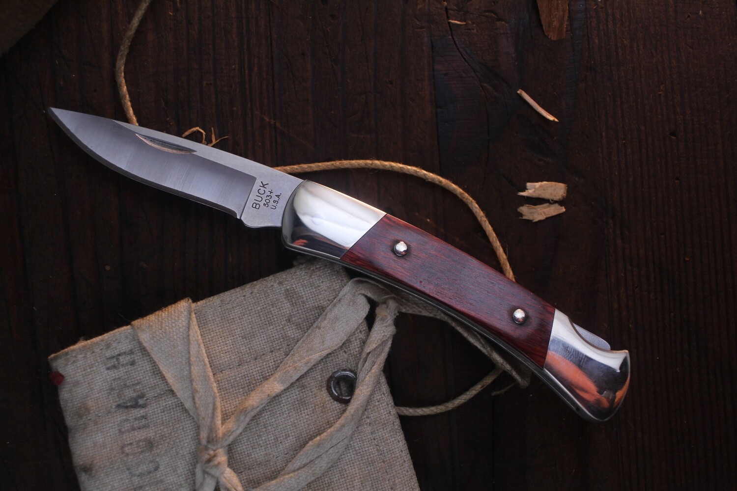 Buck Prince 2.375&quot; Lockback Folder / Rosewood Dymondwood / Satin 420