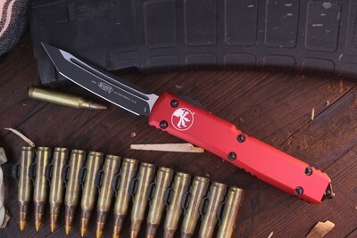 Microtech Ultratech T/E 3.39" Automatic OTF / Red Aluminum / Black Blade