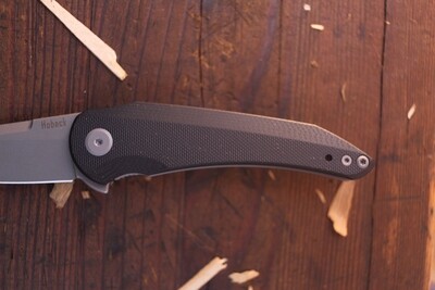 Jake Hoback Knives Enoch 3.1" Liner Lock Flipper /  Black G-10 / Stonewash 20CV