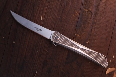Jeff Park Crossbones 3.5" Folding Knife / TItanium / Satin M390 ( Pre Owned )