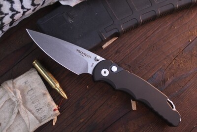 Pro-Tech TR-5 3.25" A/O Knife / Black Aluminum / Satin S35VN