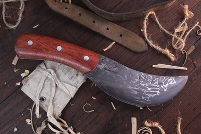 Highlands Forge Snake Skinner 5" Fixed Blade  / Bloodwood / Alaskan Forged Snake Skin Damascus ( 1095 Core )