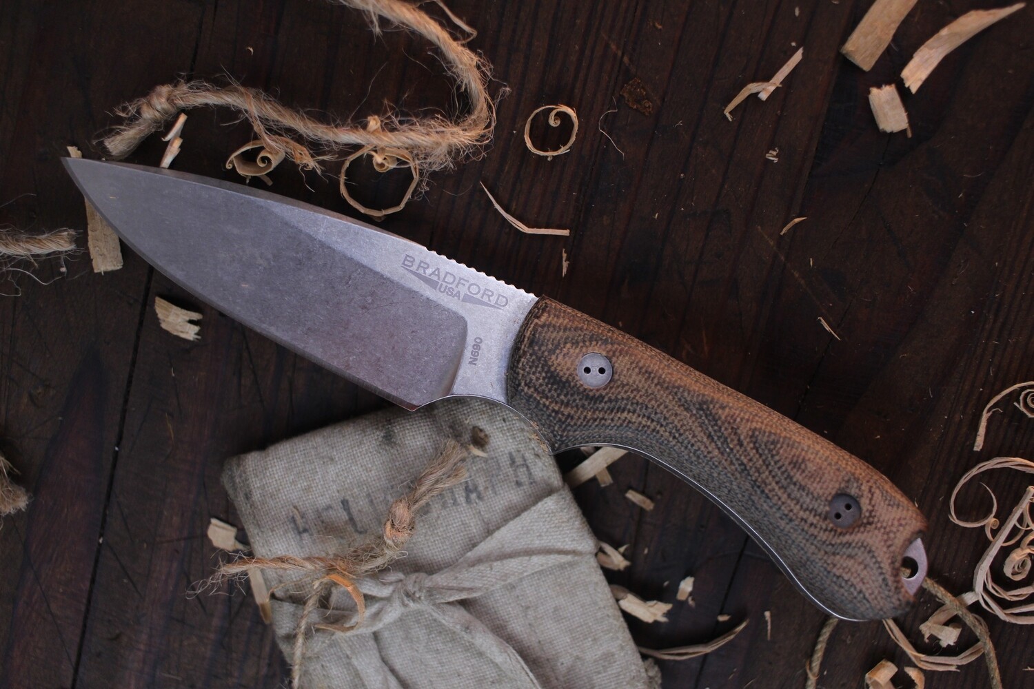 Bradford Guardian G3 3&quot; Fixed Blade Knife / 3D Camo Micarta / Stonewashed N690 ( Pre Owned )