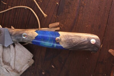Semper Sharp 8.5" Fillet / Buckeye Burl &amp; Blue Green Swirl Epoxy / Satin S90V