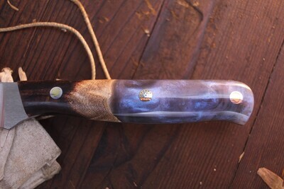 Semper Sharp 8.5" Fillet / Curly Hawaiian Koa Wood &amp; Dark Nebula Epoxy / Satin S90V