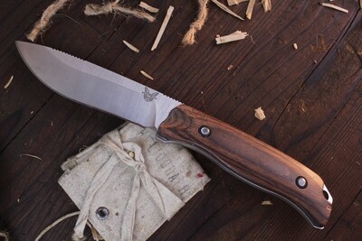 Benchmade Saddle Mountain 4.17" Skinner Fixed Blade Knife / Dymond Wood / Satin S30V / Custom Kydex ( Pre Owned )