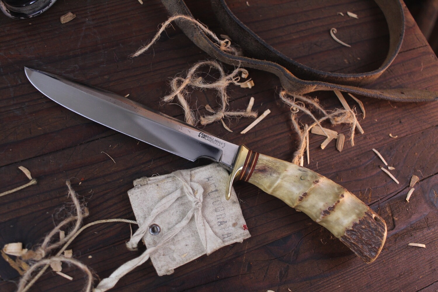 Randall Made Model 1-7 7&quot; Fixed Blade / Indexed Stag / Satin 01 / 1950&#39;s ( Pre Owned )