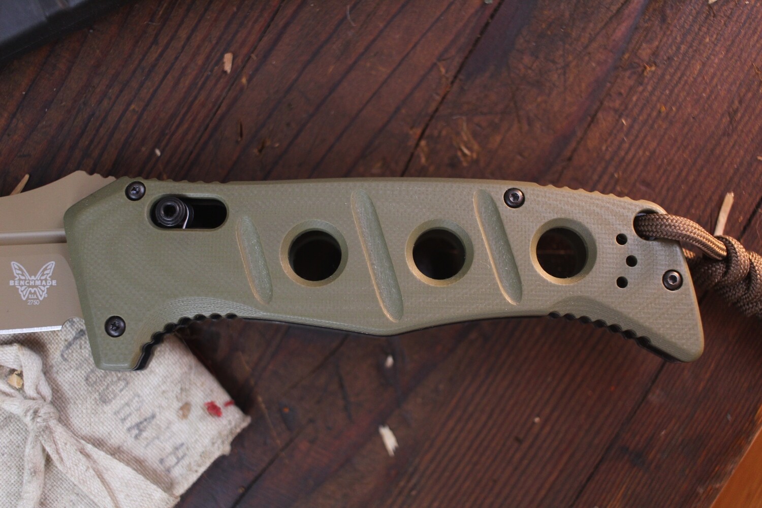 Benchmade Auto Adamas 3.78&quot; Axis Lock Automatic Knife / OD G10 / Flat Dark Earth Cerakote Cruwear ( Pre Owned )