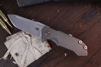 Hinderer Halftrack 3" Folding Knife / Bronze Titanium / Stonewashed 20CV ( Pre Owned )