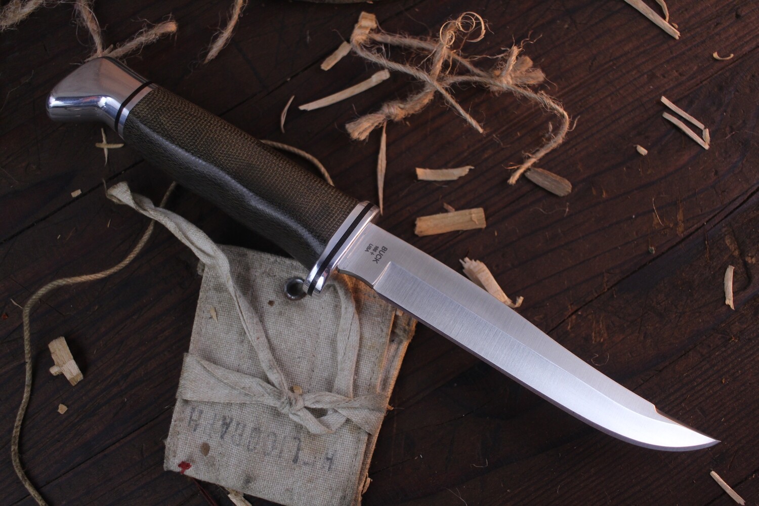 Buck Pathfinder Pro 5&quot; Fixed / Green Micarta / Satin CPM-S35VN ( Discontinued )