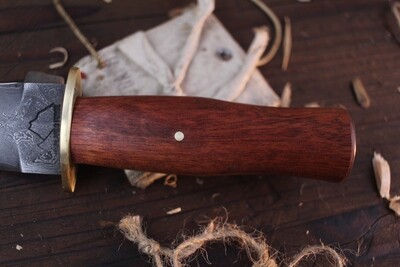 Highlands Forge Ladies Persuader 3.54" Fixed Blade Dagger / Bloodwood /  Alaskan Forged San Mai Butterfly Damascus