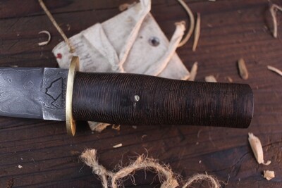 Highlands Forge Ladies Persuader 3.25" Fixed Blade Dagger / Wenge Wood /  Alaskan Forged San Mai Butterfly Damascus