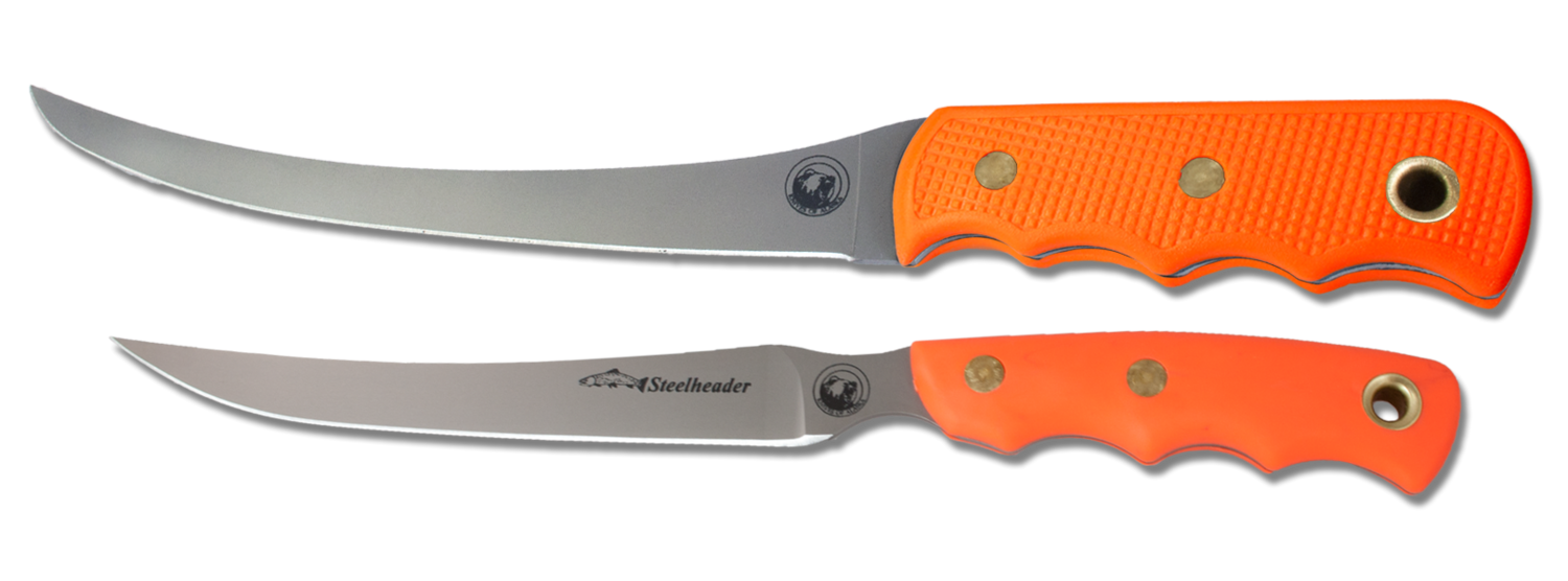 Knives Of Alaska Coho / Steelheader Fishermans Combo Knife Set W/ Dual Sheath, Orange
