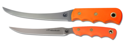 Knives Of Alaska Coho / Steelheader Fishermans Combo Knife Set W/ Dual Sheath, Orange