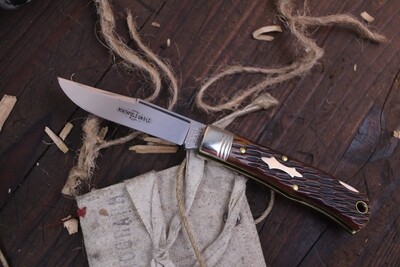 Great Eastern Cutlery Northfield UN-X-LD #83 Tascosa 2.63" Lockback / Dark Brewed Jigged Bone /  Polished 1095 ( Pre Owned )