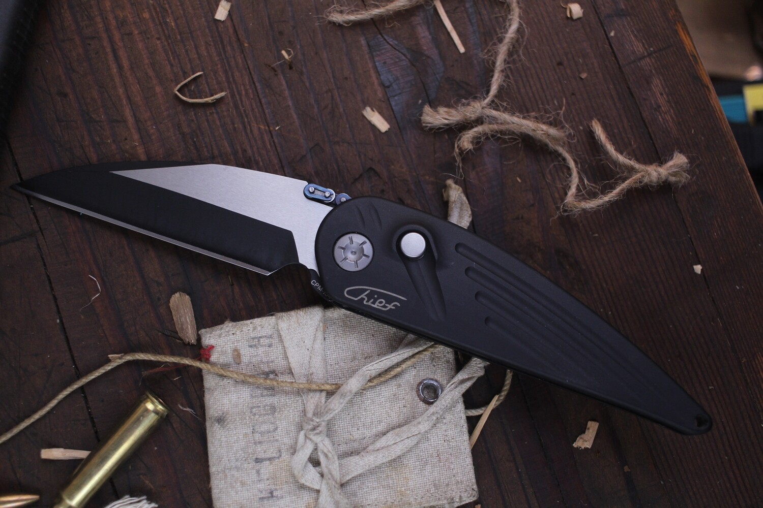 Rat Worx MRX Chief 3.5&quot; Chain Drive Auto  folder / Black Aluminum / Two-tone CPM-154 ( Pre Owned )