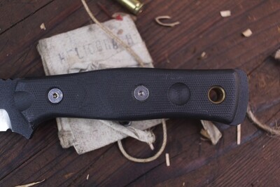 Tops B.O.B. Fieldcraft 4.625" Fixed Blade Knife / Black G-10 / Black 1095 ( Pre Owned )