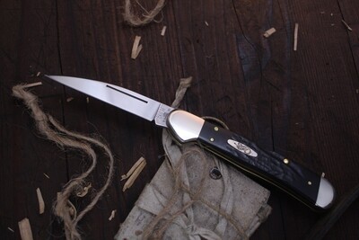 Case Copperlock 3.25" Lockback Knife / Black Synthetic Jig Bone / Satin ( Pre Owned )
