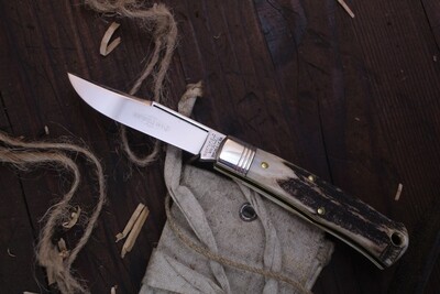 Great Eastern Cutlery Northfield UN-X-LD #83 Tascosa  2.63&quot; Lockback / Sambar Stag /  Polished 1095 ( Pre Owned )