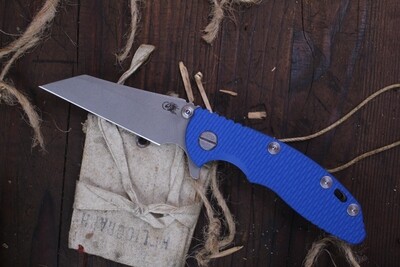 Hinderer XM-18 3" Folding Knife / Blue G10 & Working Finish Titanium / Wharncliffe 20CV ( Pre Owned )
