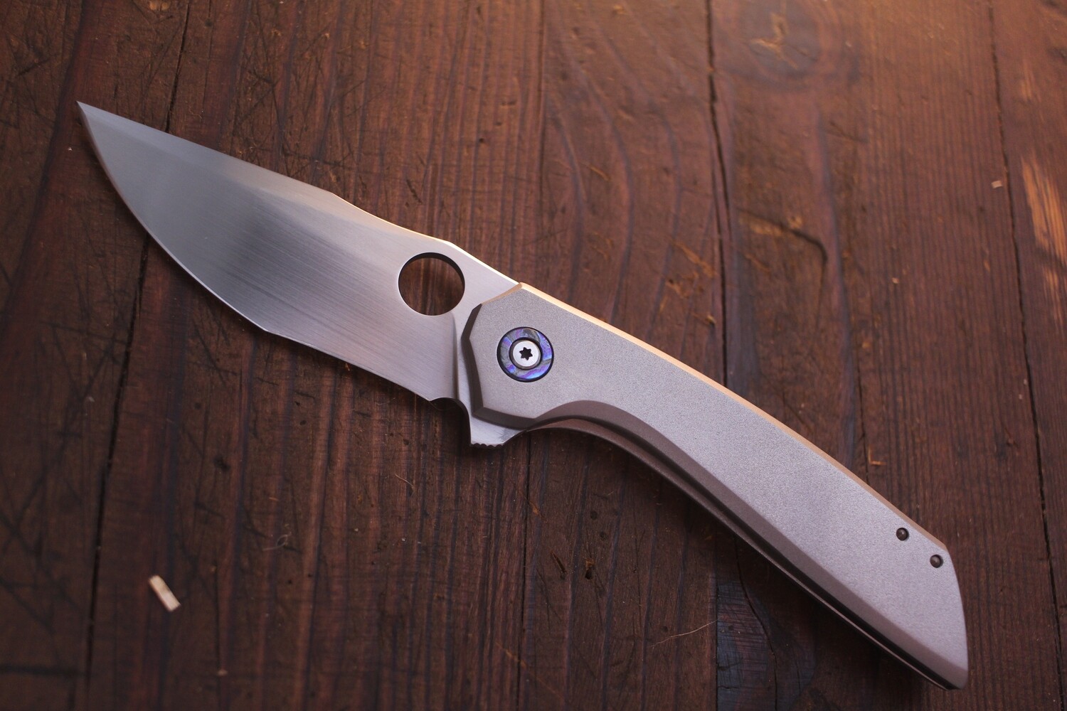 Tuff Knives Prospect 3.5&quot; Folding Knife / Orange Peel Titanium &amp; Timascus / Zirc Spacer / Hand Rubbed Nitro V ( Pre Owned )