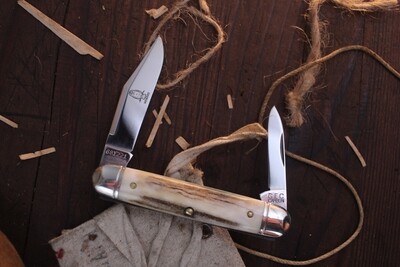 Great Eastern Cutlery White Owl Slip Joint Knife / Sambar Stag / Satin 1095 ( Pre Owned )