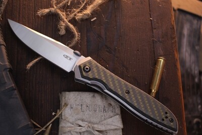 Zero Tolerance 0640 Emerson 3.75&quot;  Linerlock Folder / Titanium &amp; Carbon Fiber / Satin CPM-20CV ( Pre Owned )