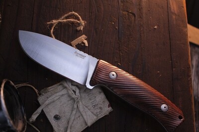 LionSTEEL M3 Hunter 4.25" Fixed Blade Knife / Santos Wood / Satin Niolox Steel