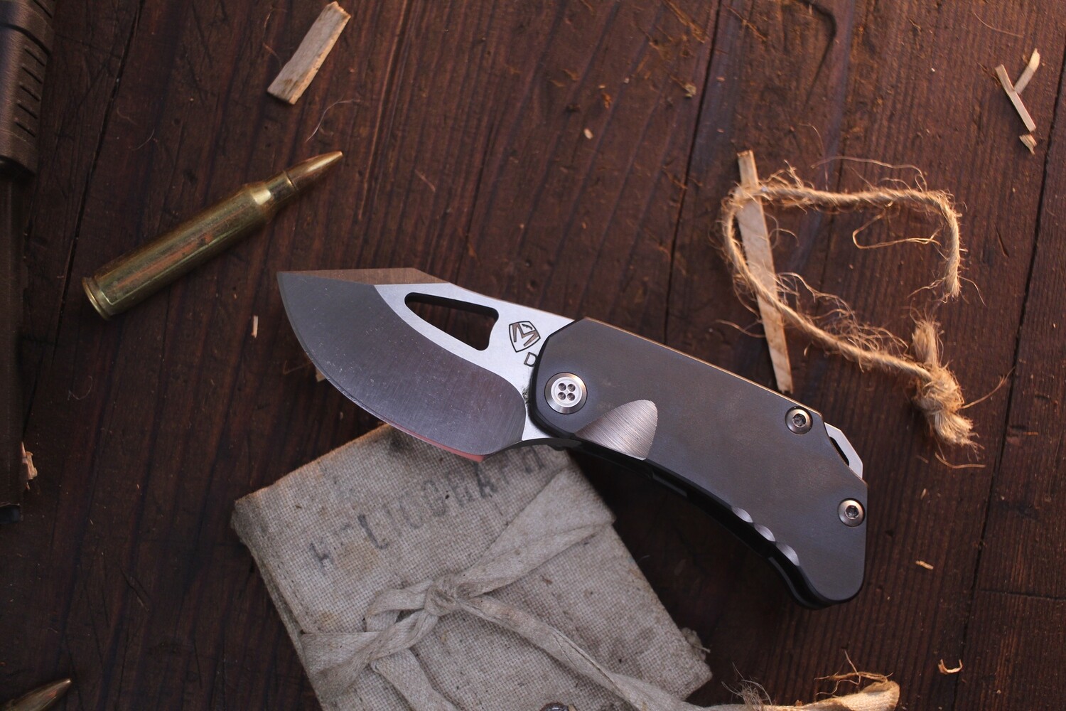 Medford Knife and Tool (MKT) Eris 2&quot; Framelock Folder / Black PVD Titanium / Stonewashed D2