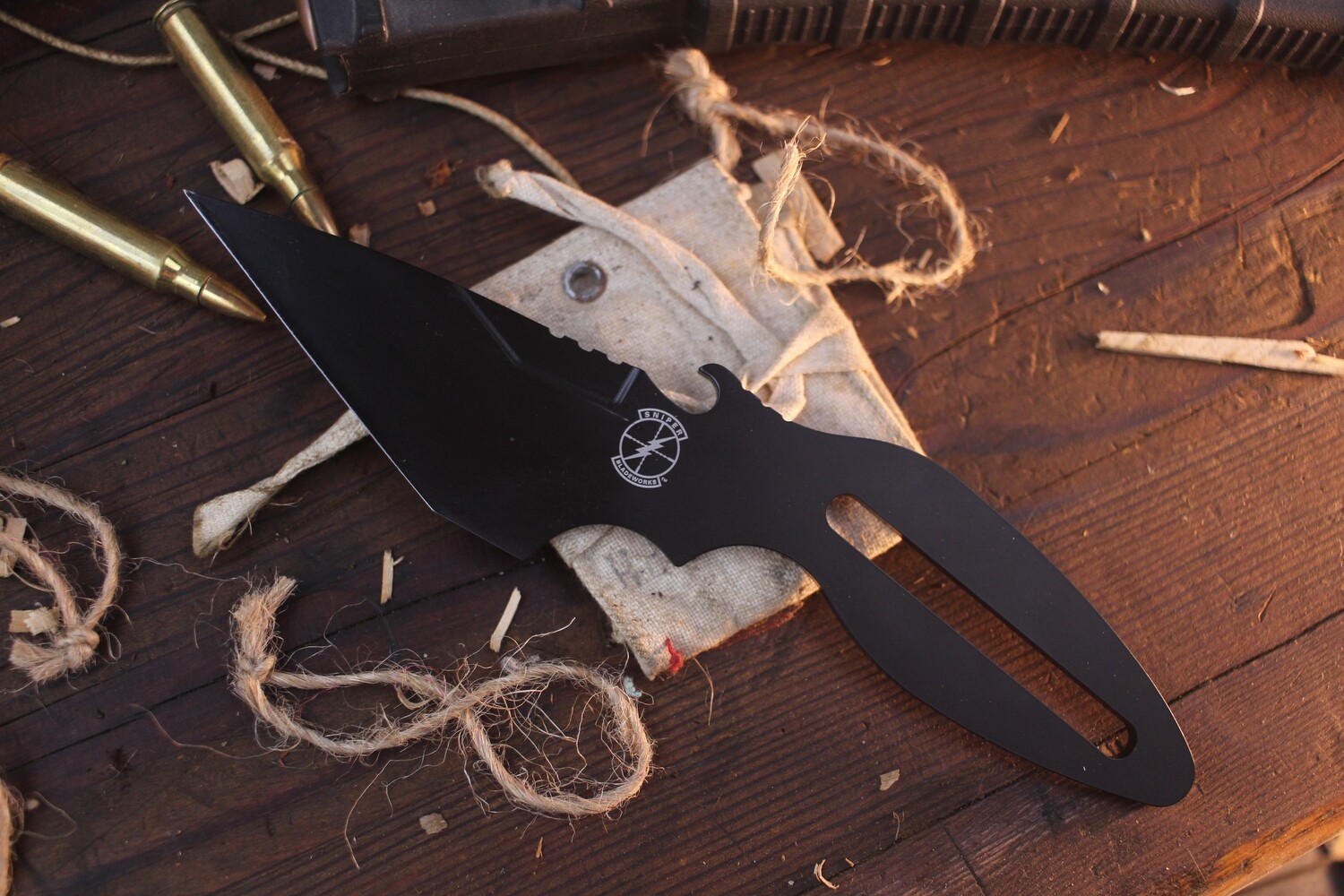 Sniper Bladeworks Dashi 3.25&quot; Fixed Blade / Black DLC Skeletonized / Black DLC 1095