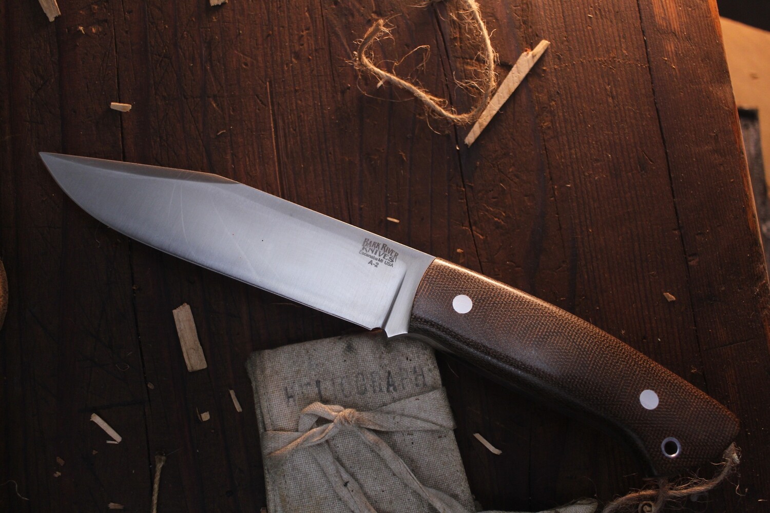 Bark River Knives Ranch Hand 5.5&quot; Fixed Blade / Green Micarta / Satin A2 ( Pre Owned )